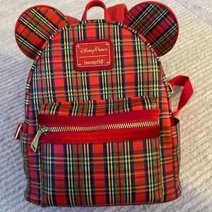 Disney Plaid Kids Backpack with Ears